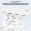 Portable Wireless Printer Bluetooth A4 Thermal Inkless Printer with App for Photo Label Receipt Study Notes Home School Office