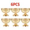 Hammered Gold Pedestal Flower Bowl Electroplated Metal Plated Vase with Trumpet Base for Wedding Centerpiece Floral Arrangement