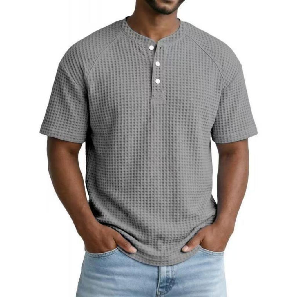 Men's Casual Fashionable Loose And Soft Breathable Short-sleeved Top.