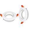 Round White Recessed LED Ceiling Light Spotlight Fixture GU10 MR16 Lampholder Downlight Fitting Adjustable Frame Housing Fixed