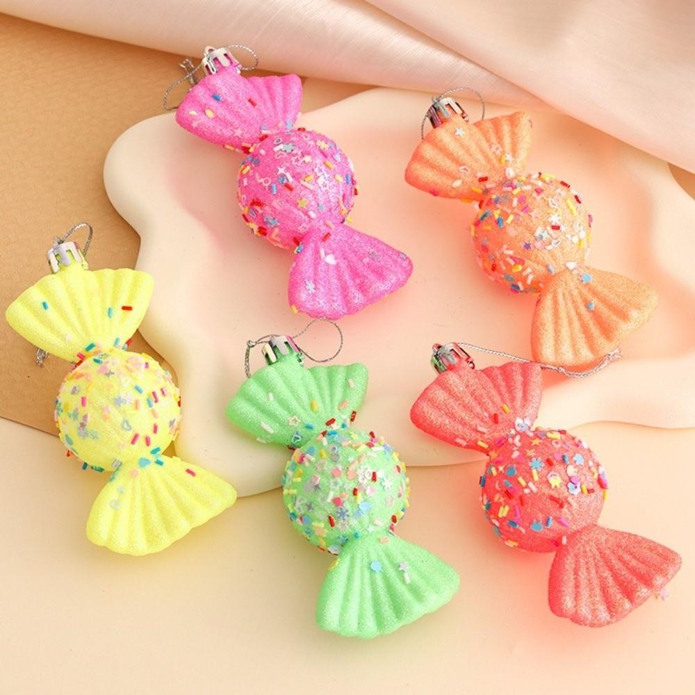 Creative Colorful Christmas Hanging Faux Candy Holiday Props Christmas Tree Ornament Party Supplies Plastic Xmas Decorations