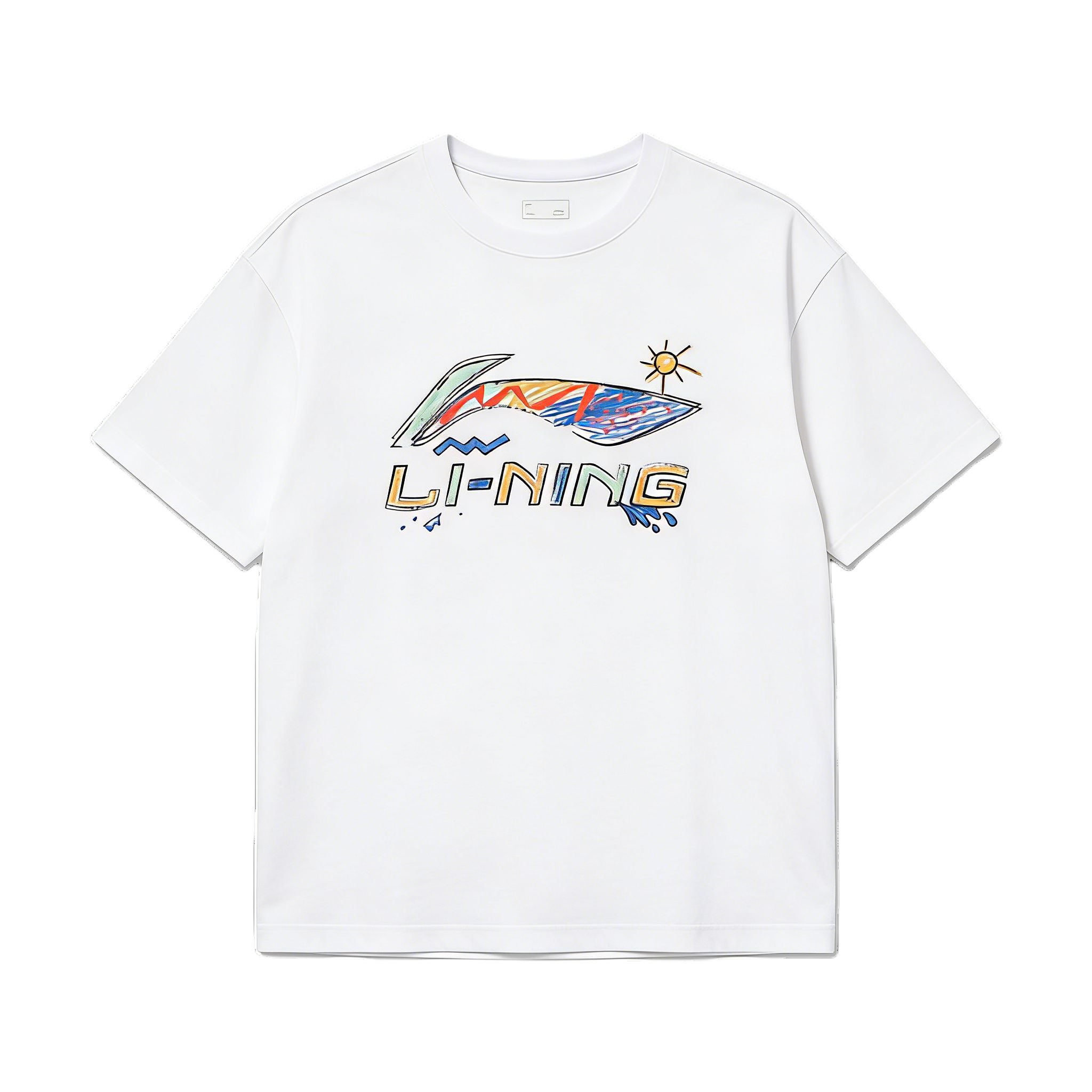 Li Ning T Shirts Unisex White Crew Neck AHSW745-2 M