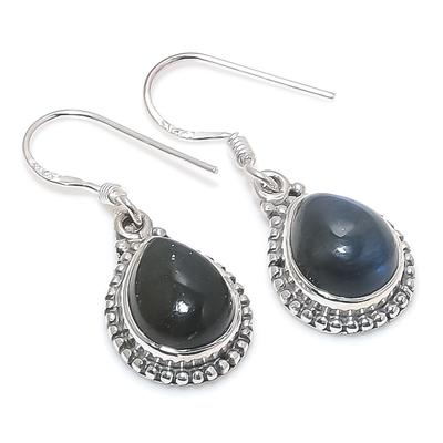 Natural Labradorite Gemstone 925 Solid Sterling Silver Gift Earring 1.25" M4s73