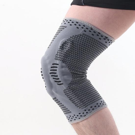 Gestrickte Kniekompressionsbandage mit seitlichen Stabilisatoren Patella-Polster Damen Herren Meniskusriss Verletzung Regeneration Gelenkschmerzen Laufen Sport Kniebandage