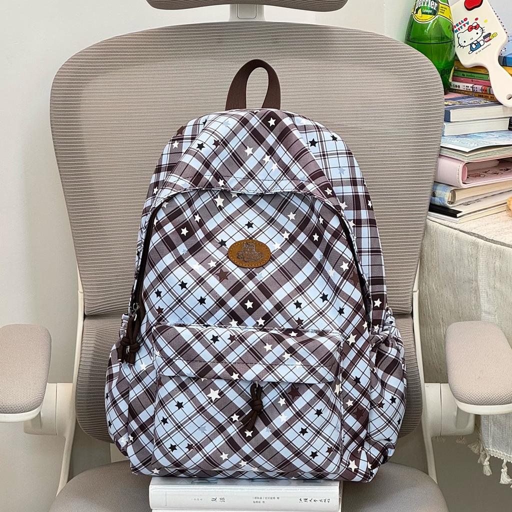 Schoolbag Korean version of junior high school schoolbag female high-value backpack style pattern large-capacity female college student class