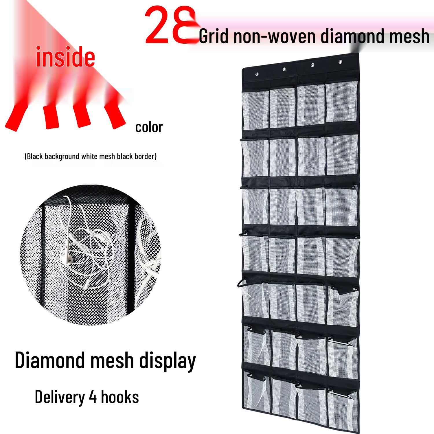 

28-Pocket Over-the-Door Mesh Storage Organizer for Hats, Boots, Clothes, and Shoes