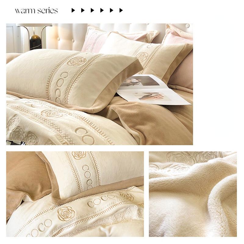 Kategoria zimowa A Mąka Mleczna Zestaw czterech sztuk Wysokiej klasy dwustronna mąka zagęszczony kołnierz Coral Mąka Kołdra Okładka