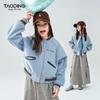 Girls' Autumn Casual Baseball Jacket with Leather Accents