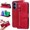 For Xiaomi Redmi Note 14 4G (164.84mm) Case Multi Card Slots Zipper Leather Phone Cover with Wrist
