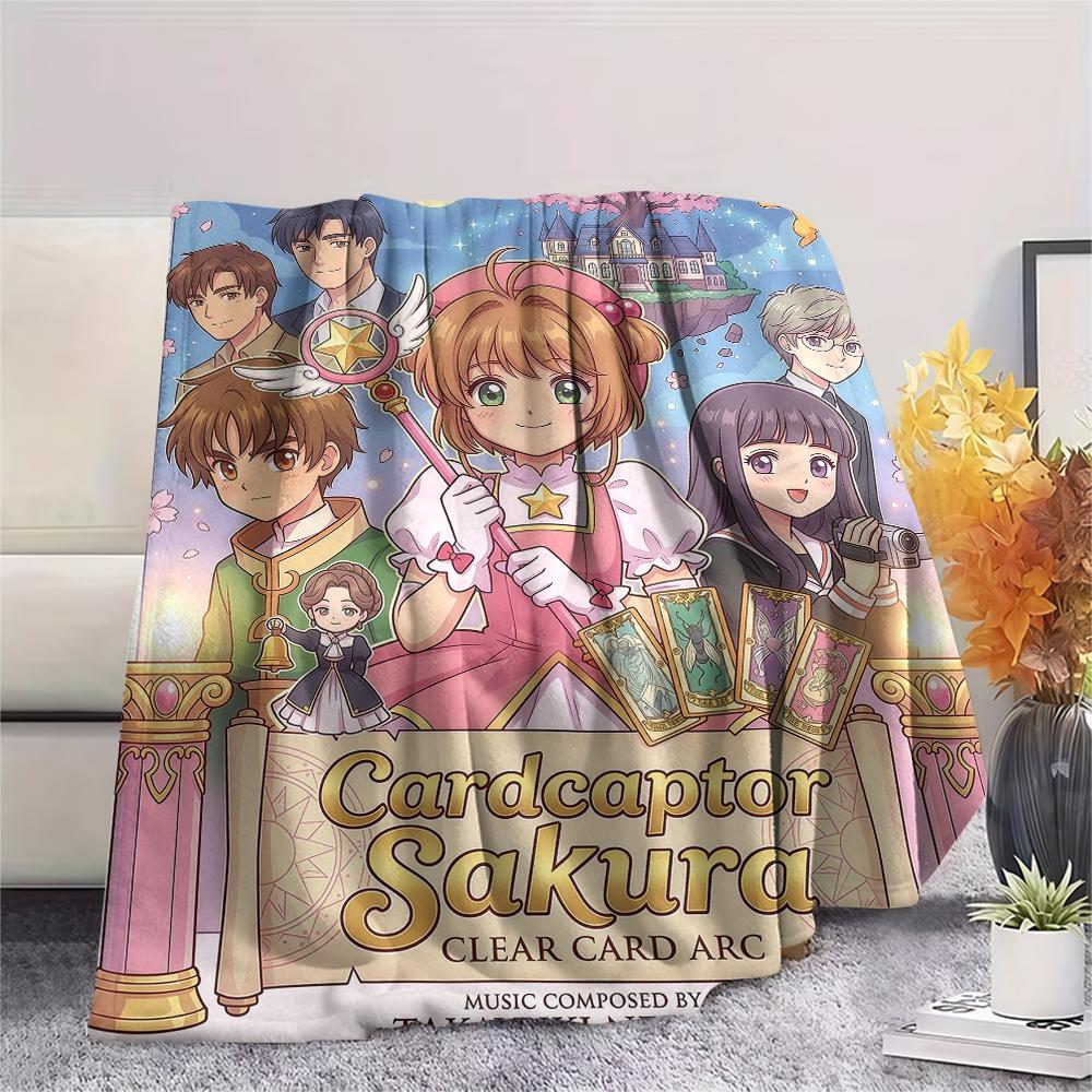 Cardcaptor Sakura Design Druck Flanelldecke, Hohe Qualität, Bequem für Alle Jahreszeiten, Heimdekoration, Wärme und Komfort