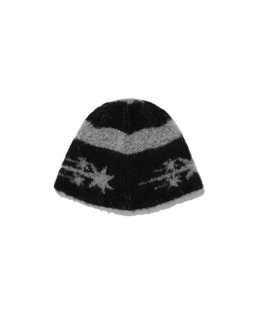 NICEGHOSTCLUB Stripe 3Star Logo Mohair Beanie_3Colors(Ng2Efuab20A)