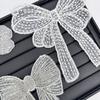 Eugen Yarn Beaded Silver Bow Lace Embroidered Cloth Sticker Wedding Dress Headgear Dress Decorative Accessories