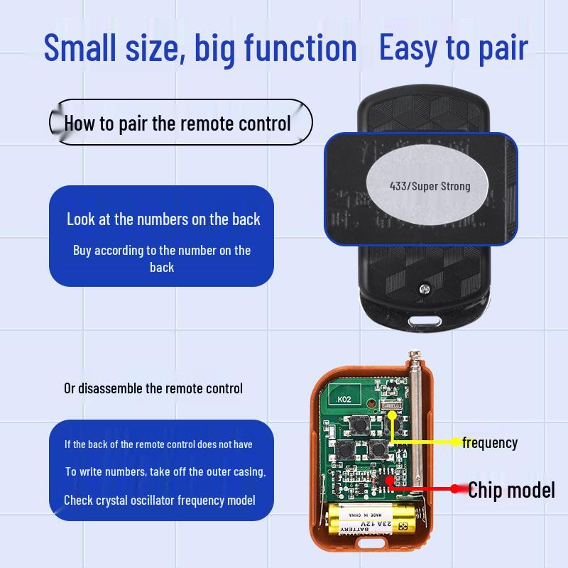 Universal 433/315MHz Remote for Roller Shutters & Garage Doors