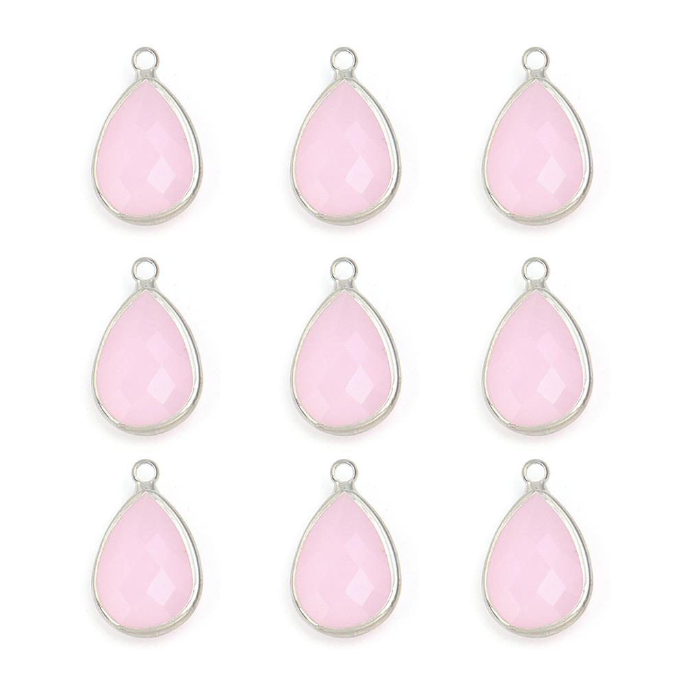 6Pcs Glass Droplet Shape Pendant with Gold Border High Quality Pendant For DIY Necklace Earrings Jewelry Accessories Supplies