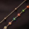 European & American Trendy Floral Daisy Anklet - Colorful Summer Beach Foot Jewelry for Women