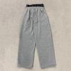 European and American Street Double Waisted Lace Up Men's and Women's Y2k Retro Straight High Waisted Hip-hop Pants