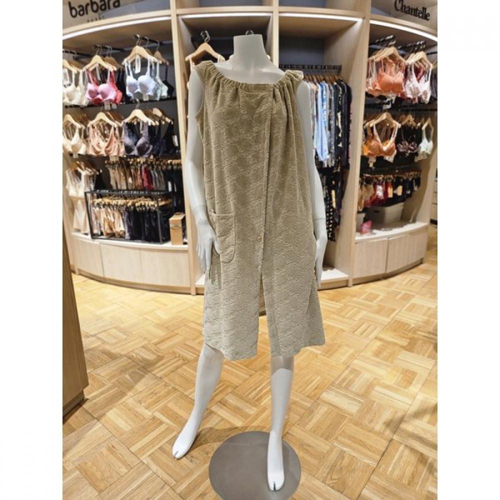 BARBARA Велюровый жаккардовый халат Agw4591s beige/85
