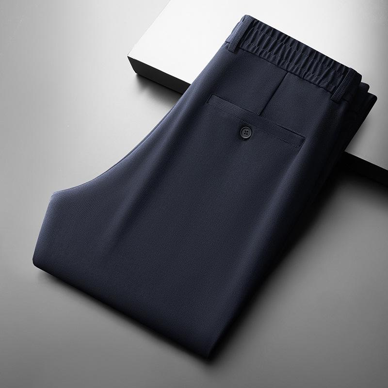 

2024 Мужские высокоэластичные шерстяные повседневные брюки - Прес Ваист для осени/зимы M темно-синий