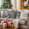 Grey Christmas Cushion Pillowcase Printed Polyester 45x45cm Throw Pillowcover Decorative Sofa Cushion Pillowslip Home Decor