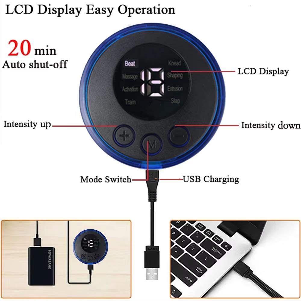 USB Rechargeable EMS Muscle Stimulator Abs Arms 3 In 1 Training Pad Wireless Smart Fitness Abdominal Trainer Body Slimming