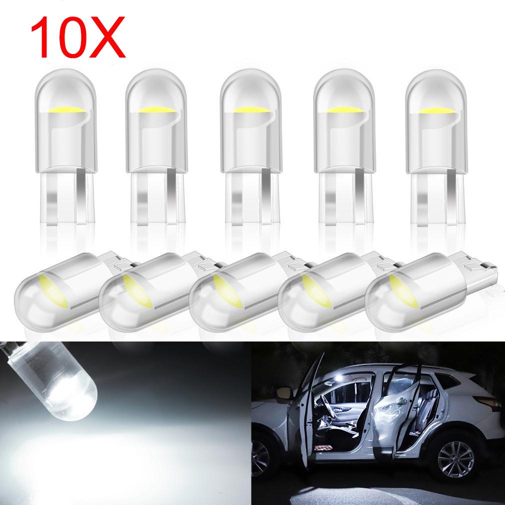 

10 шт. T10 W5W COB светодиодный автомобильный клиновой парковочный фонарь Янтарные лампы на боковой двери Подсветка приборов Поворотный боковой фонарь Smd 12 В Белый Синий Красный Желтый Синий Назначение
