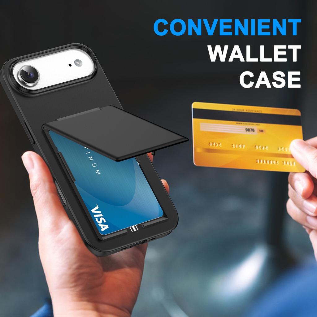 New Product for IPhone17Air Frosted Card Holder Holder 16 Phone Case 15Pro Anti-Scratch 14 Phone Protective Cover