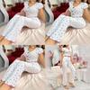 Romantic Heart Print Pajama Set For Women With Breathable Polyester Fabric For Casual Sleepwear And Lounging