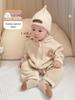 Tjock fleecad huva body för nyfödda för höst/vinter