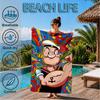 Popeye's Strength Displayed Beach Towel, Super Soft Microfiber, Perfect Gift for Her/Him, Birthday, for Pool, Beach, Travel, Decor Beach Party