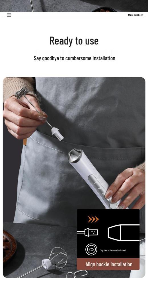 Electric Handheld Egg & Milk Frother for Coffee & Whipping