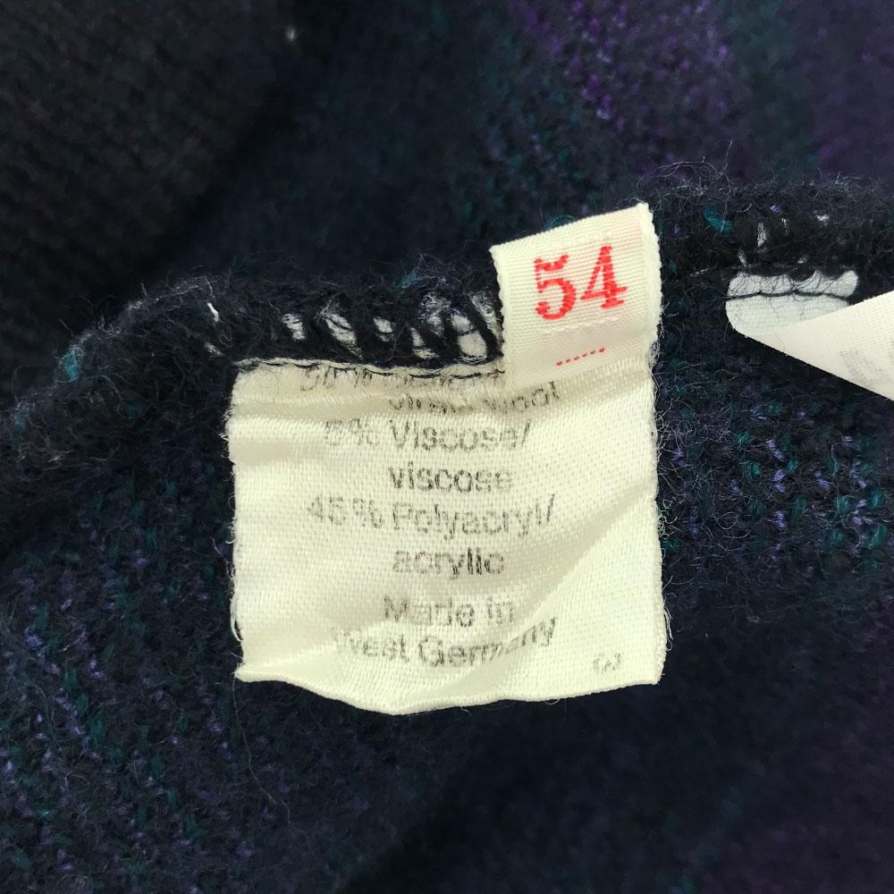 Vintage 80s Wool Blend Overall Handle Long Sleeve Crew Neck Sweater Knit Men's Used