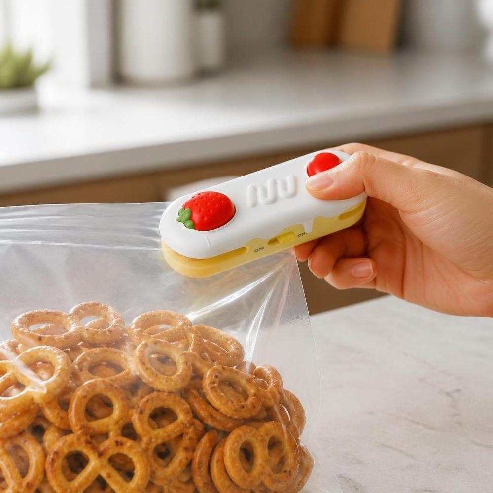 2 in 1 Design Mini Sealing Machine Rechargeable Sealing Clamp Portable Bag Sealer  Snack Sealing