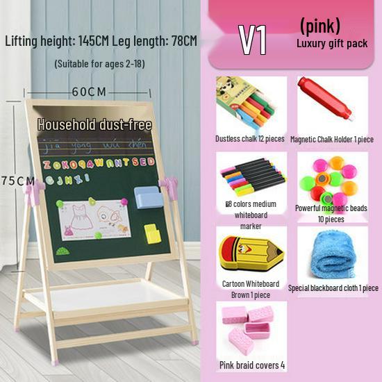 Double-Sided Magnetic Doodle & Writing Easel for Toddlers - Dust-Free Blackboard