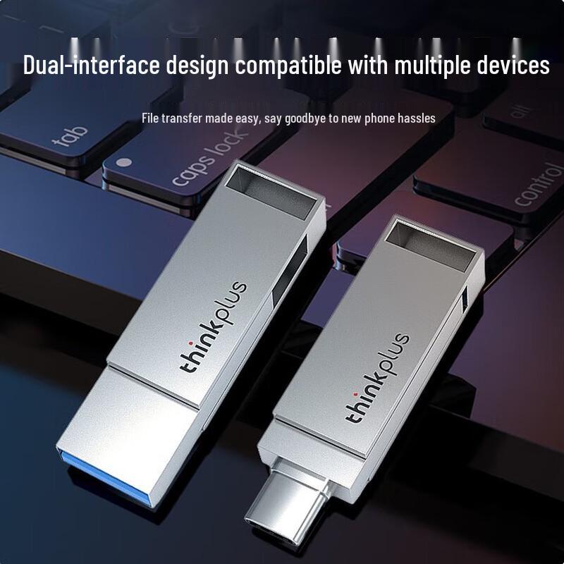 Lenovo ThinkPlus MU90 Dual-Interface USB 3.2 Type-C Metal Flash Drive