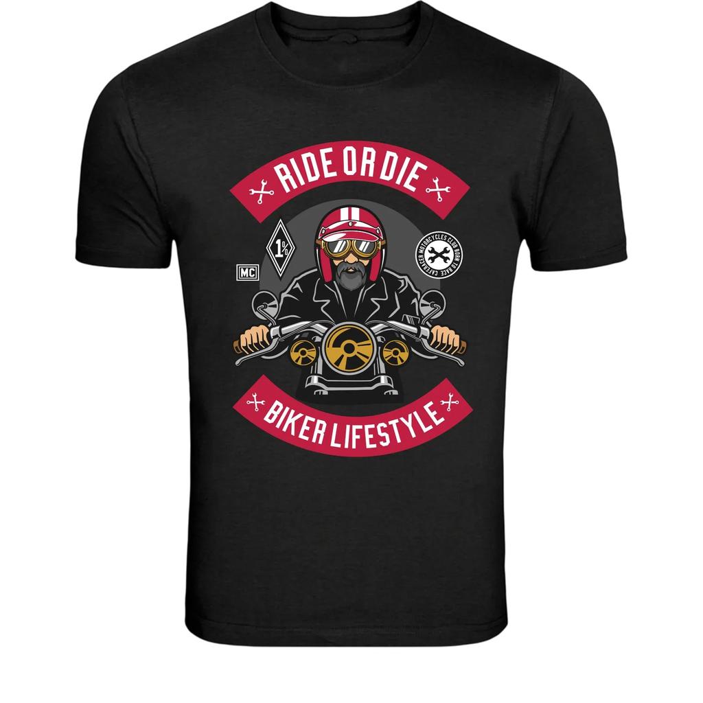 Ride Or Die Biker Lifestyle T-Shirt - Motorcycle Rider Graphic Tee