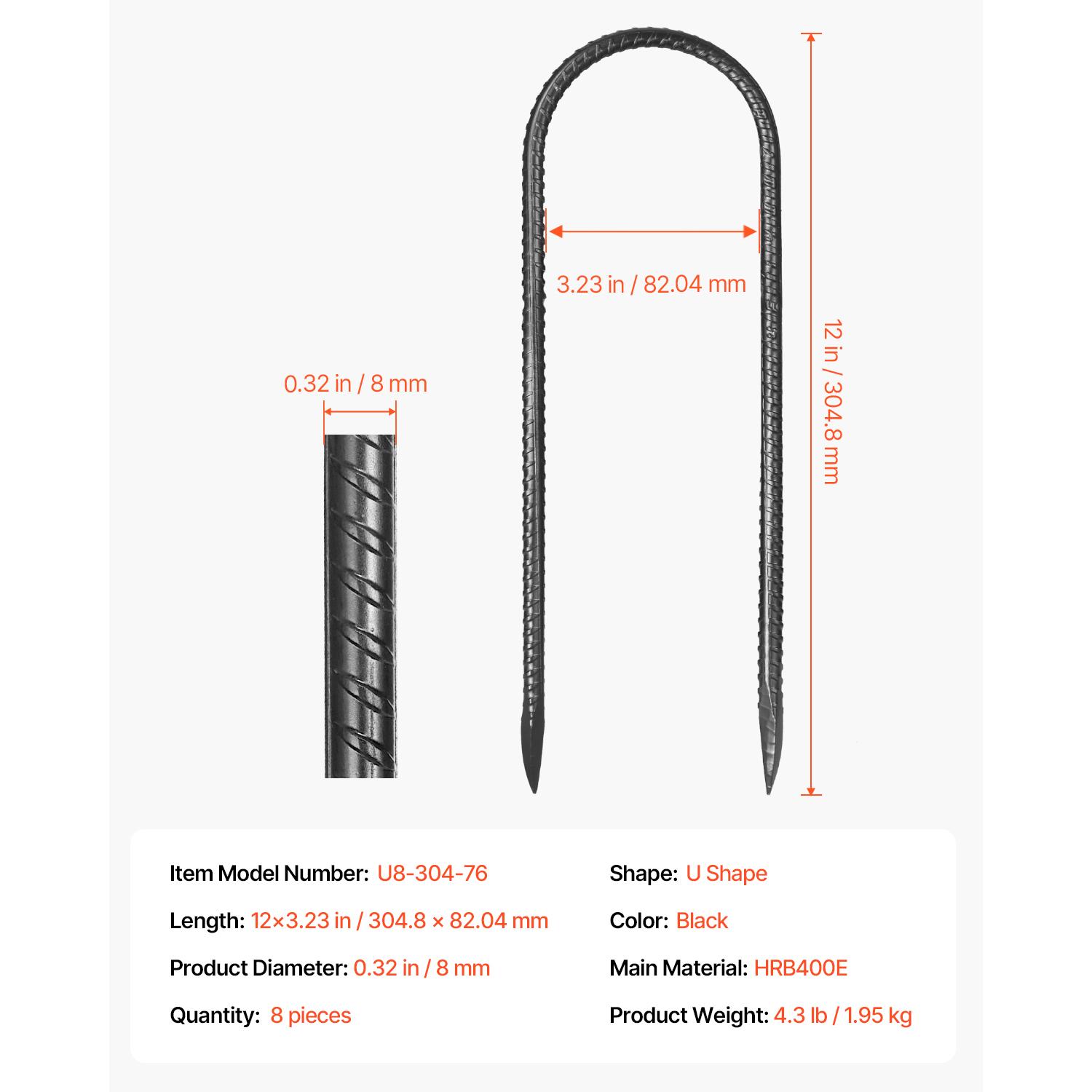 SucceBuy Rebar Stakes Galvanized Steel Ground