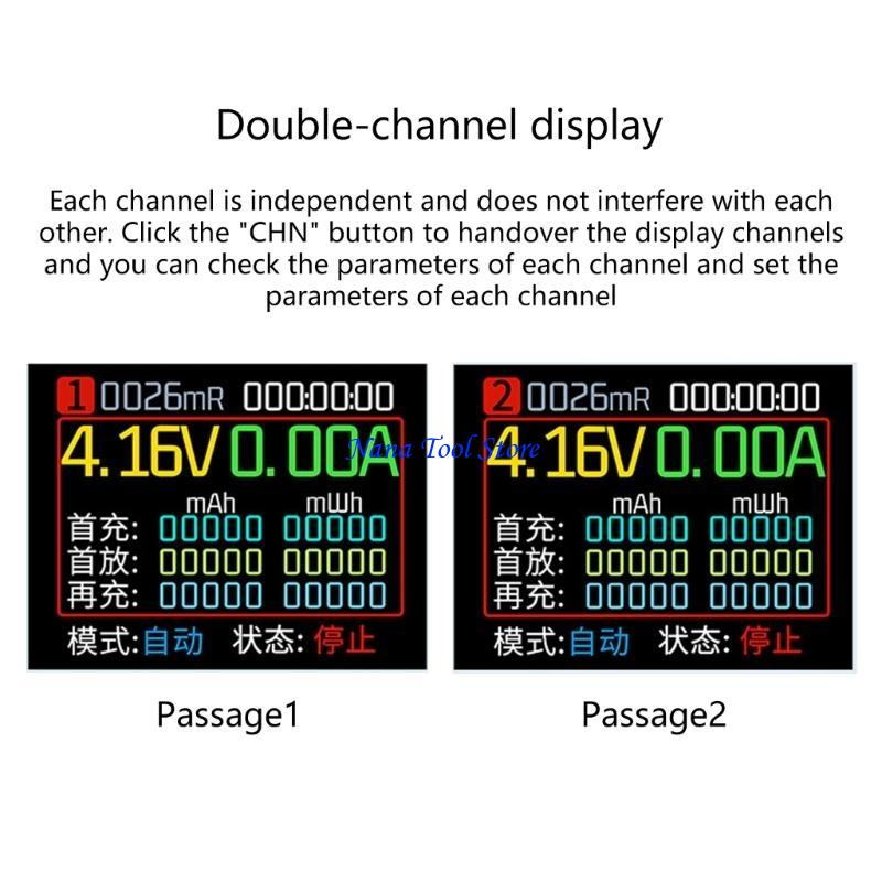 31GJ 2 Channel 18650 Battery Capacity Analyzers With Internal Resistance Measurement Discharge Function History Record