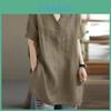 T-shirt Estiva in Cotone a Vestibilità Larga con Scollo a V da Donna Moda Casual