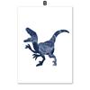 Blue Dinosaur T-Rex Brachiosaurus Wall Art Canvas Painting Nordic Dino Posters And Prints Wall Pictures For Baby Kids Room Decor