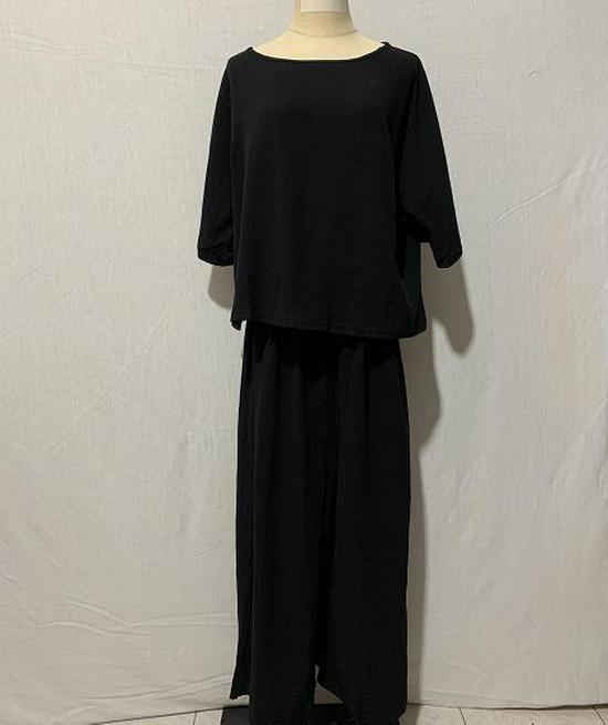 2023 European & American Women's Linen Casual Loose Solid Color Two-Piece Set