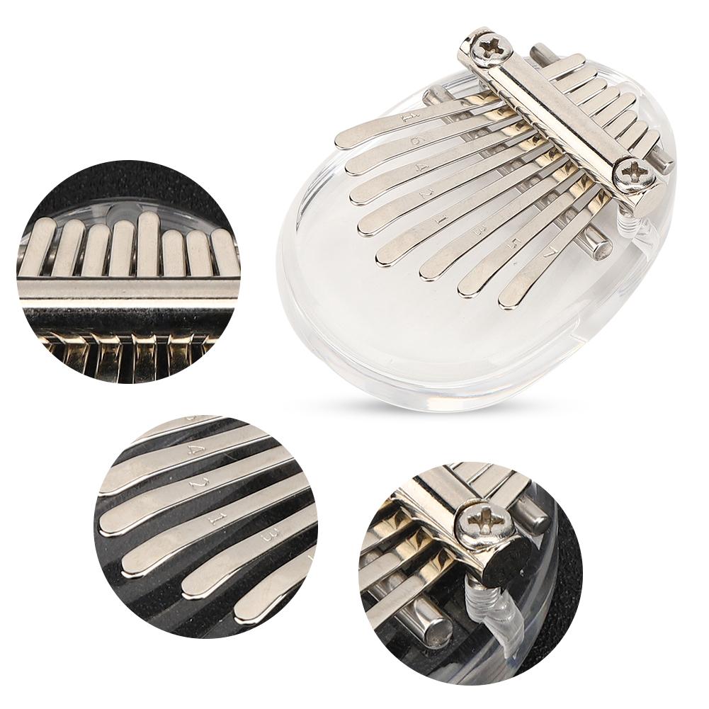 Tumme Piano 8 Tangenter Mini Bärbar Akrylmaterial Dekoration Gåva MusikinstrumentOval Kristall