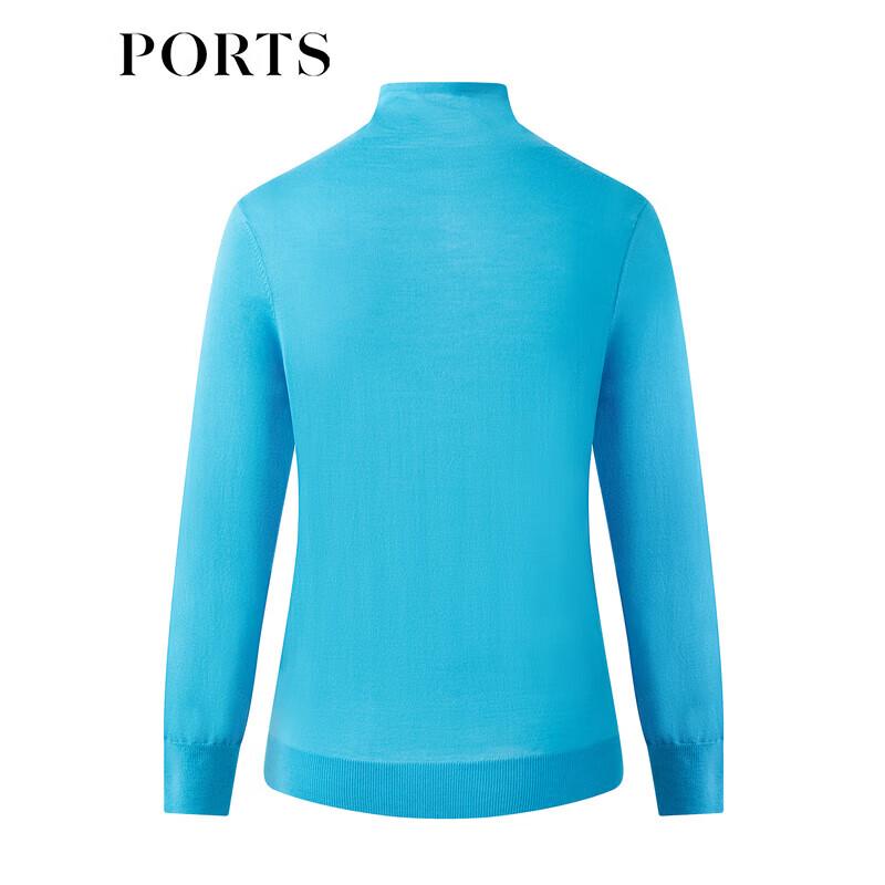 Ports Women's Striped Logo Embroidered Wool Knit Sweater