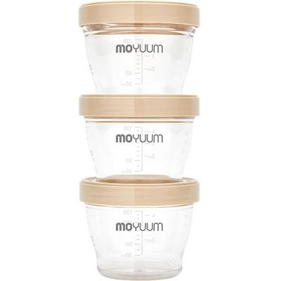 Moyum Infant Tritan Baby Food Container 130ml, Beige, 3 130ml Baby Food Containers, 3 Pieces, Popular Korean Parenting Items