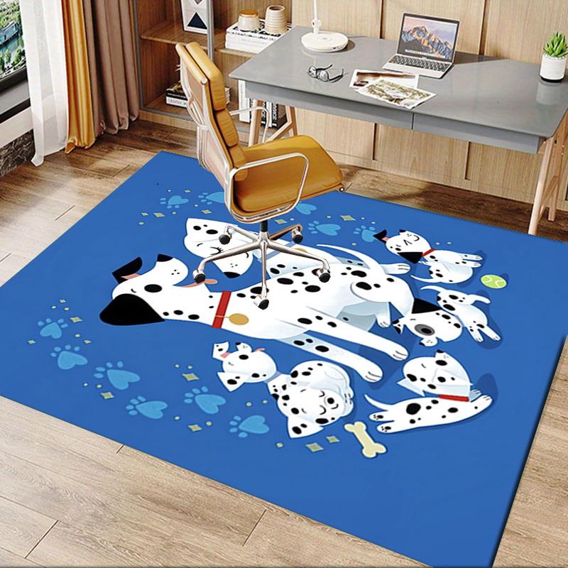 Office Rug Dalmatian Puppies, Playful Scene Theme 3D Printed Anti-Slip Rug-Machine Washable for Living Room