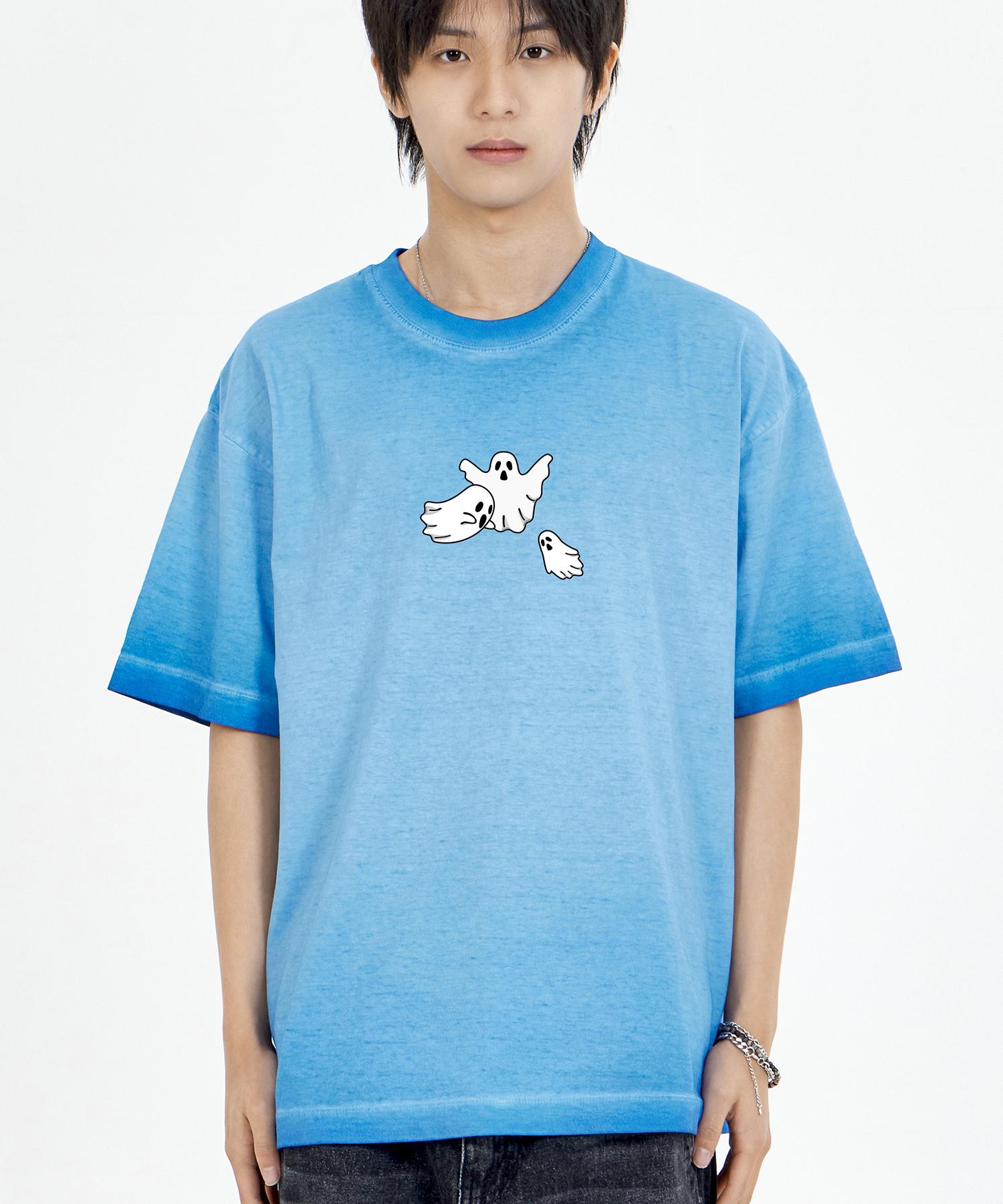 Biel Monster Ghost Pigment Short Sleeve T-Shirt Blue M