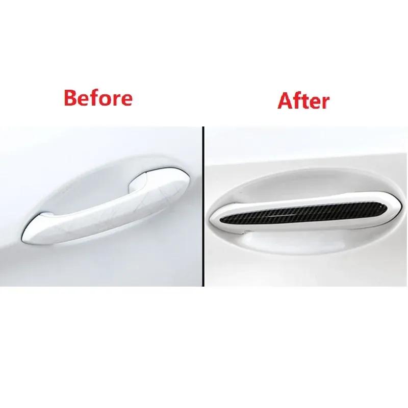 4Pcs/set ABS Car Door Handle Molding Cover Trim Carbon Fiber Look for BMW 5 Series G30 530li X3 X4 G02 2018- Exterior Parts
