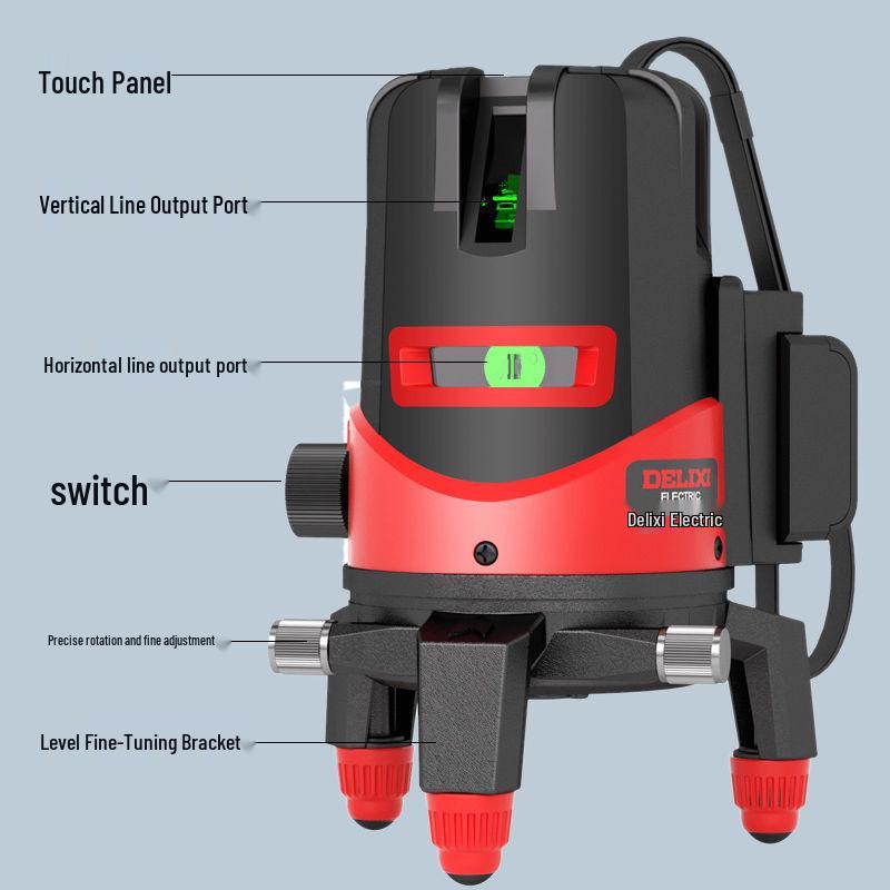 DELIXI High Precision Green & Blue Light Laser Level (2 & 5 Line) for Outdoor Use