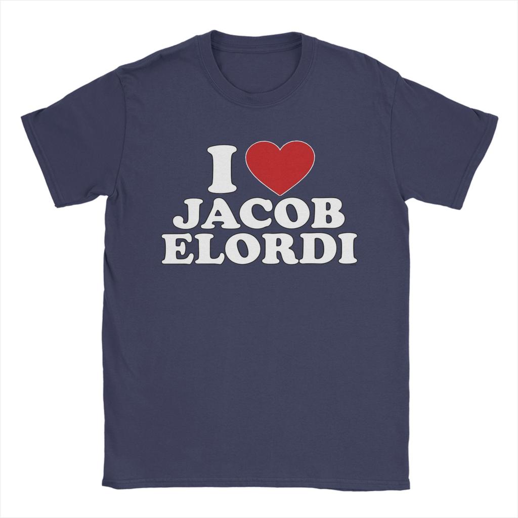 I Love Jacob Elordi Unisex S T Shirt Vintage Tees Short Sleeve Round Neck TShirt Cotton Printing Clothing