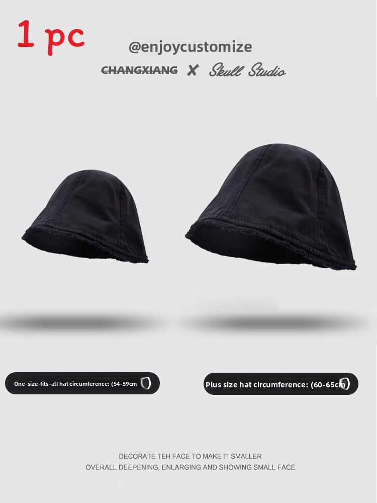 Fisherman Hat Large Size Cotton Sun Protection Wide Brim Summer Style For Casual Wear