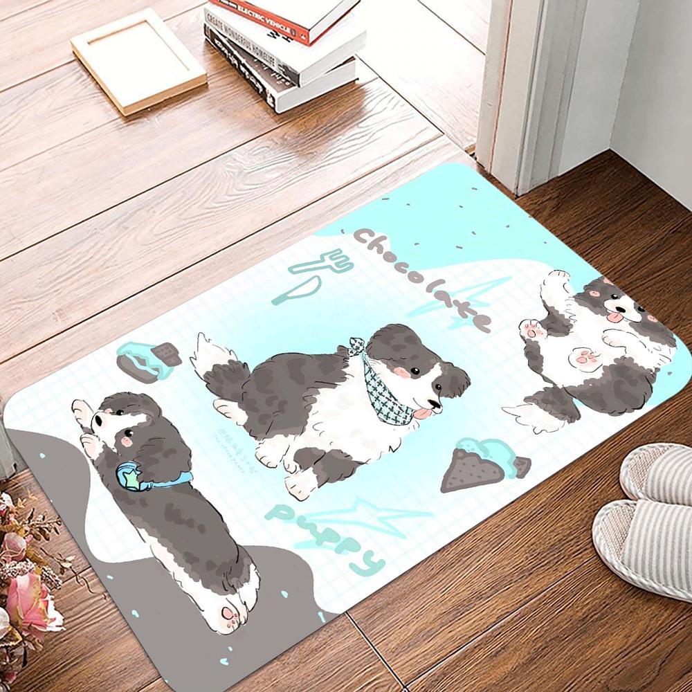 Kawaii Cute Dog Printed Non-Slip Waterproof Doormat Easy To Clean Entrance Floor Mat Home Decor Durable Fashion and Beautiful